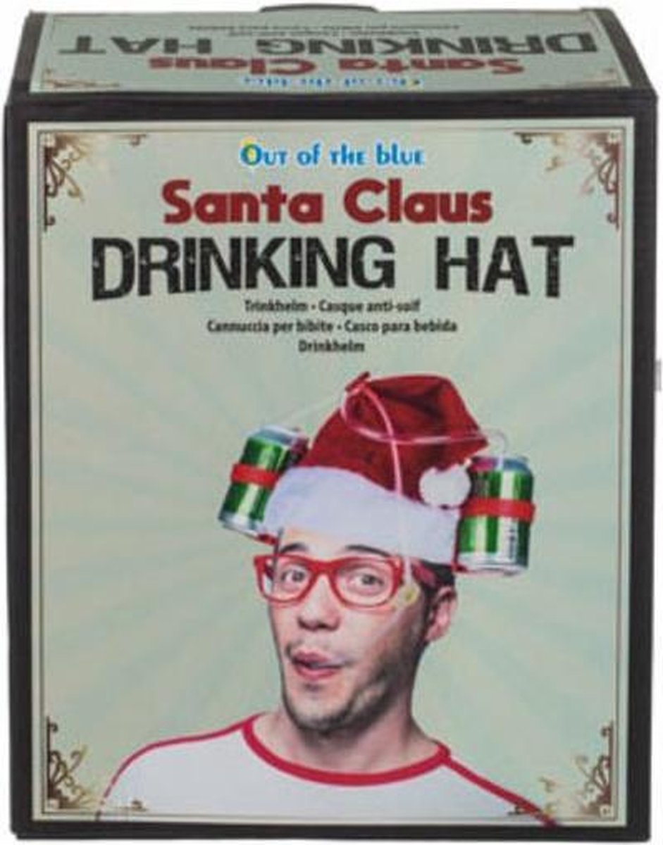 Kerstmuts met drankhouder - Santa Claus Drinking Hat / drink hoed /drinkmuts