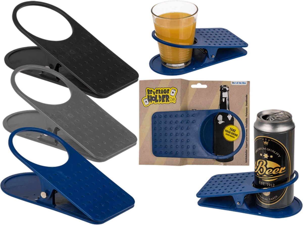 Simpele Drank Houder Clip 17cm 3 kleuren 1 Stuk Mix
