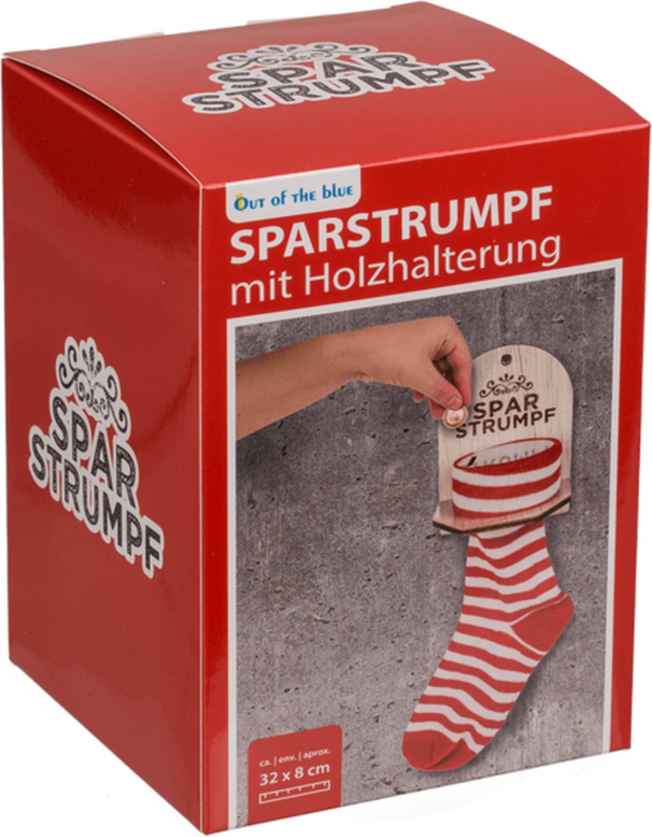 Textiel Spaarpot, Geldsok met houten houder, Kerst Editie