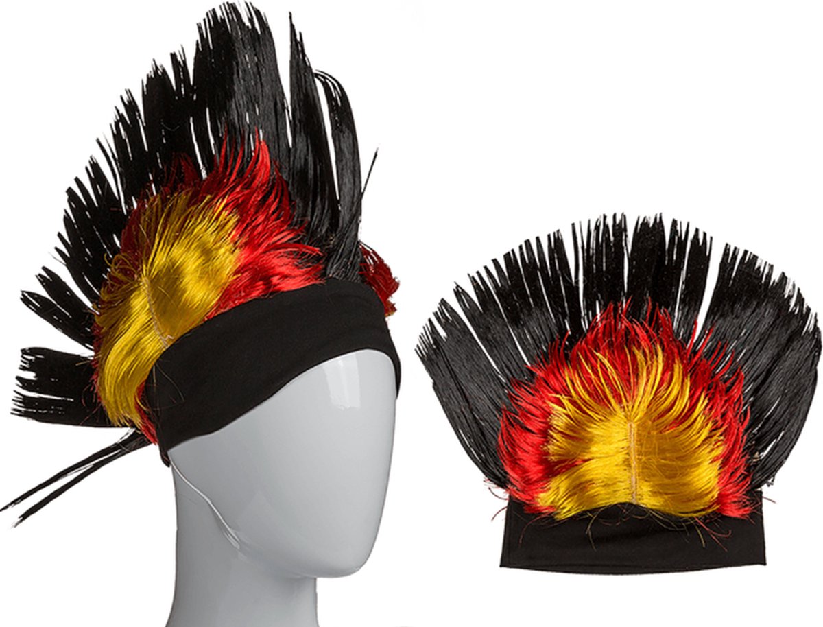 Verkleed Kleding Iroquois pruik, Duitse vlag, one size