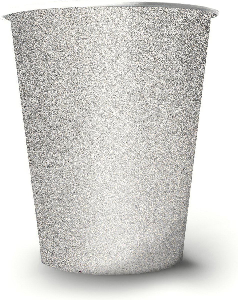 ORIGINAL CUP - 10 Amerikaanse glinsterende zilveren recyclebare kartonnen bekers 53 cl