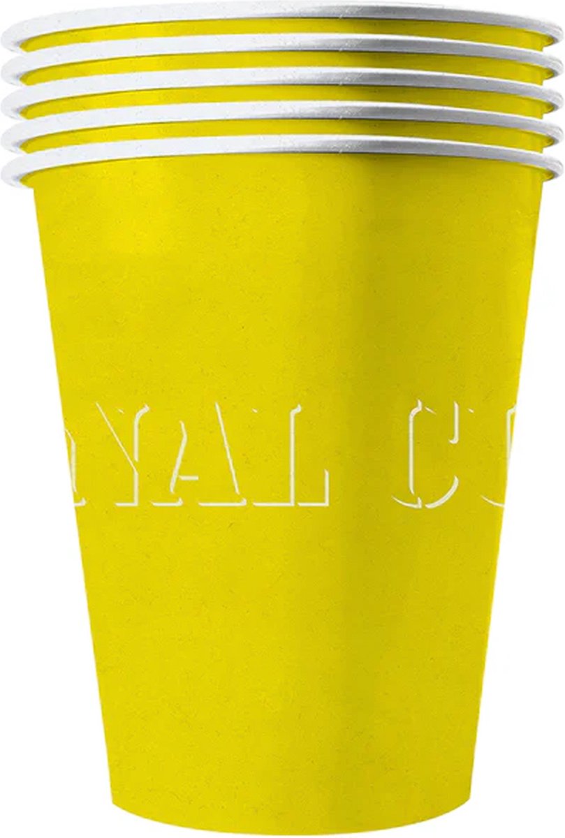 ORIGINAL CUP - 20 Amerikaanse gele recyclebare kartonnen bekers 53 cl