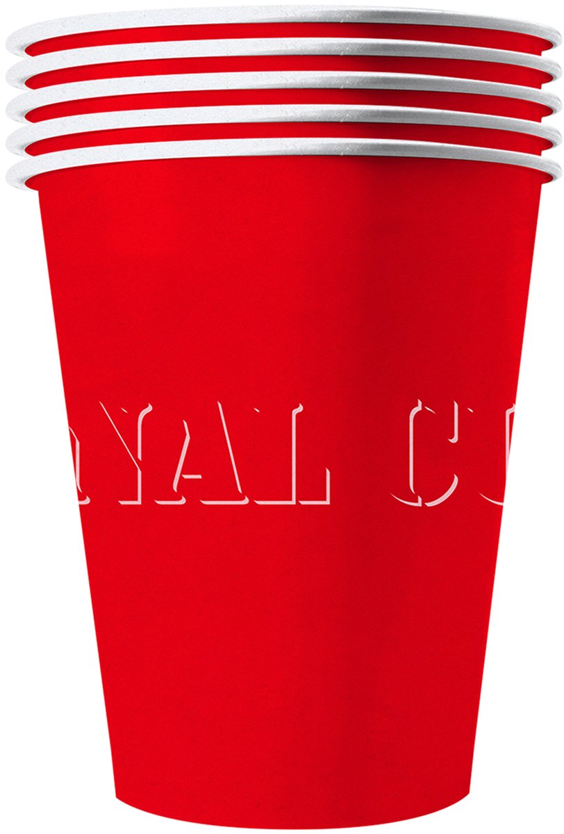 ORIGINAL CUP - 20 Amerikaanse rode recyclebare kartonnen bekers 25 cl