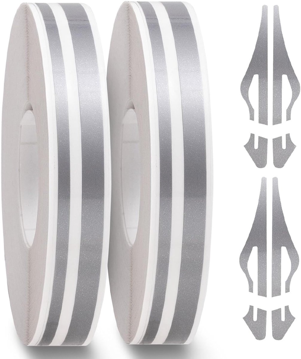 OUYLAF Autostickers - auto stickers strepen - auto stickers - Auto krijtstreep tape - krijtstreep automotive tape - Auto DIY stickers - Autotape - motorboot, racestrepen helm doe plakband - 2 rollen x 33 ft - grijs