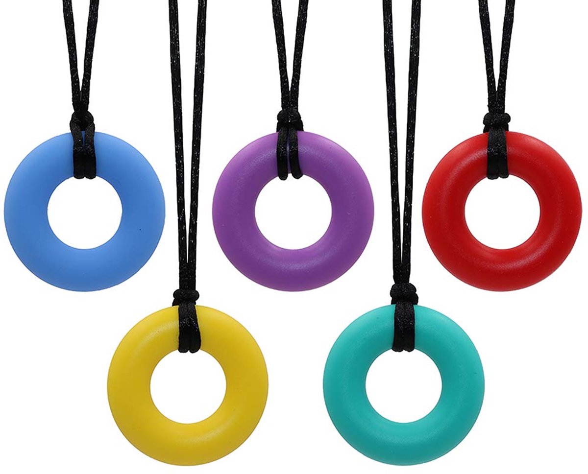 OUYLAF Bijtketting Kauwketting - Kauwketting Kind - Kauwsieraad - bijtketting - bijtketting jongen - 5pcs