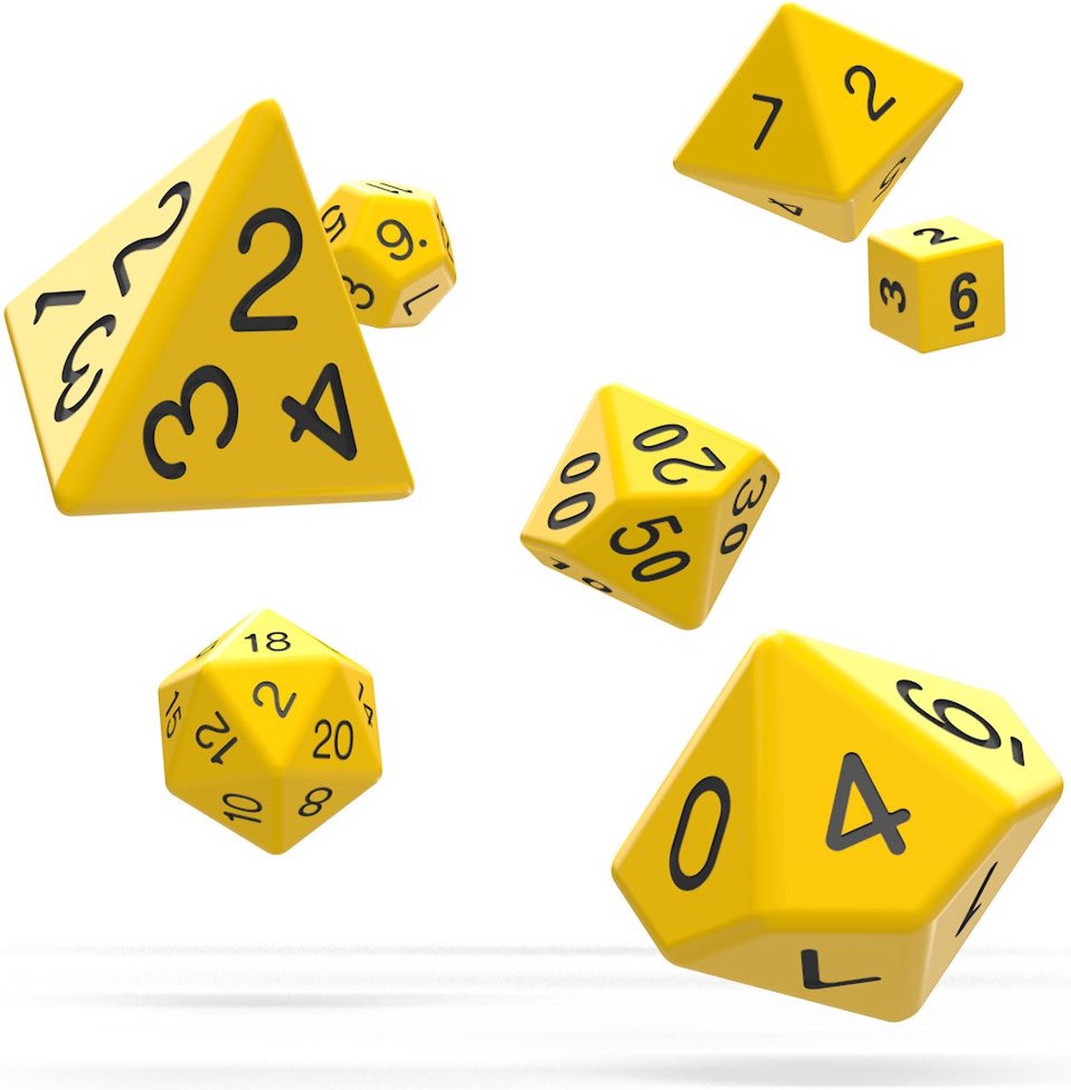 Geel / Yellow Solid RPG Dobbelstenen set Oakie Doakie