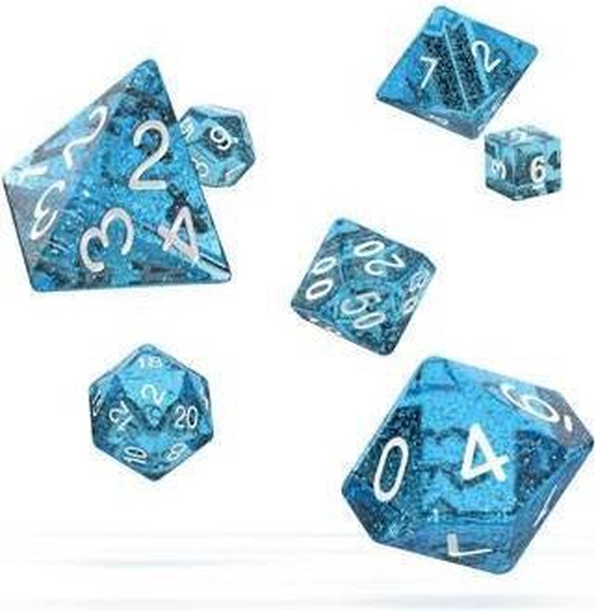 Oakie Doakie Dice RPG Set Speckled - Light Blue (7)