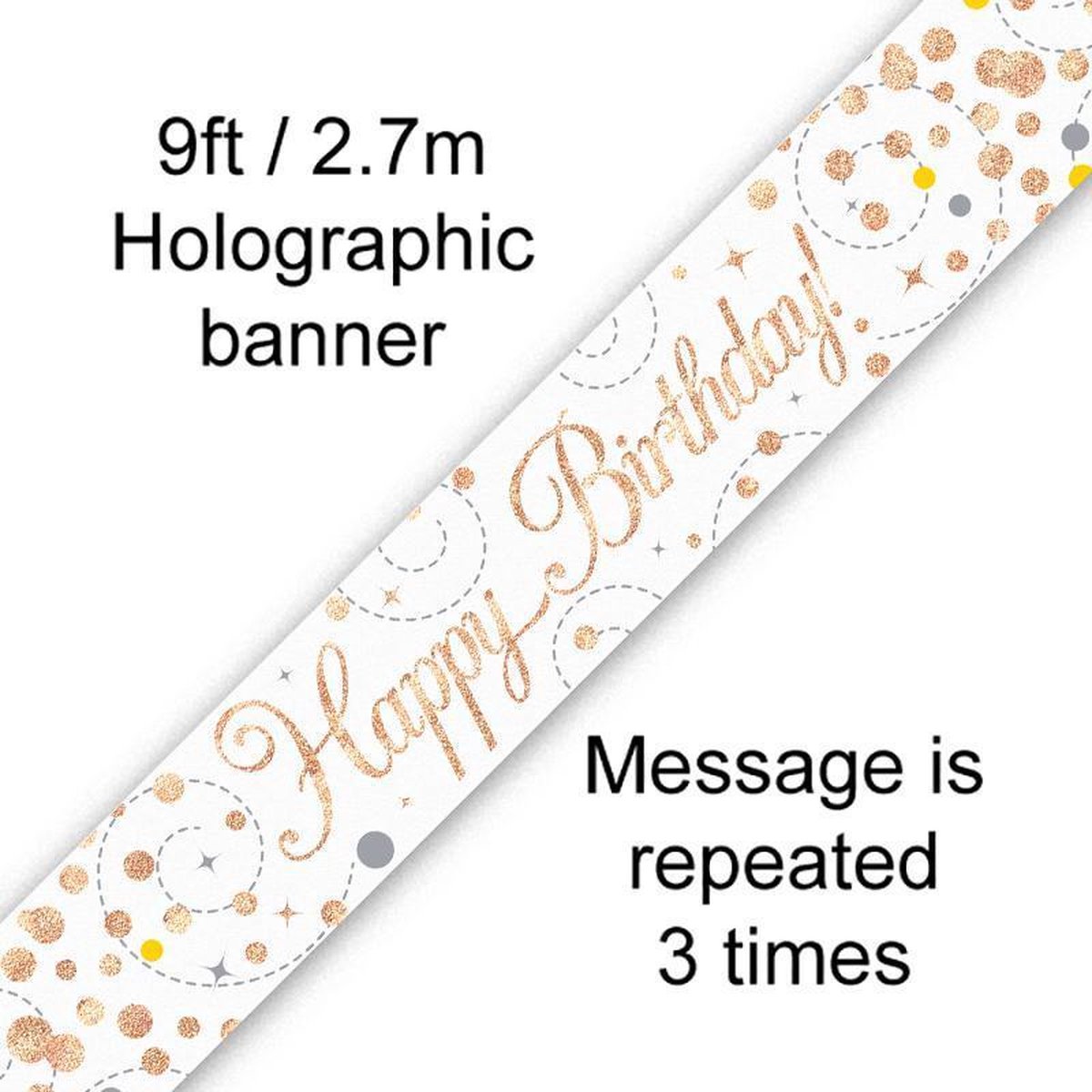 Banner Happy Birthday Rose Gold