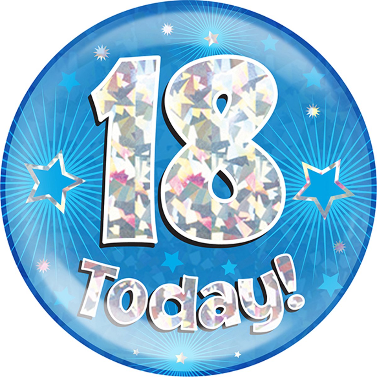 Mega Button “18 today Blauw”