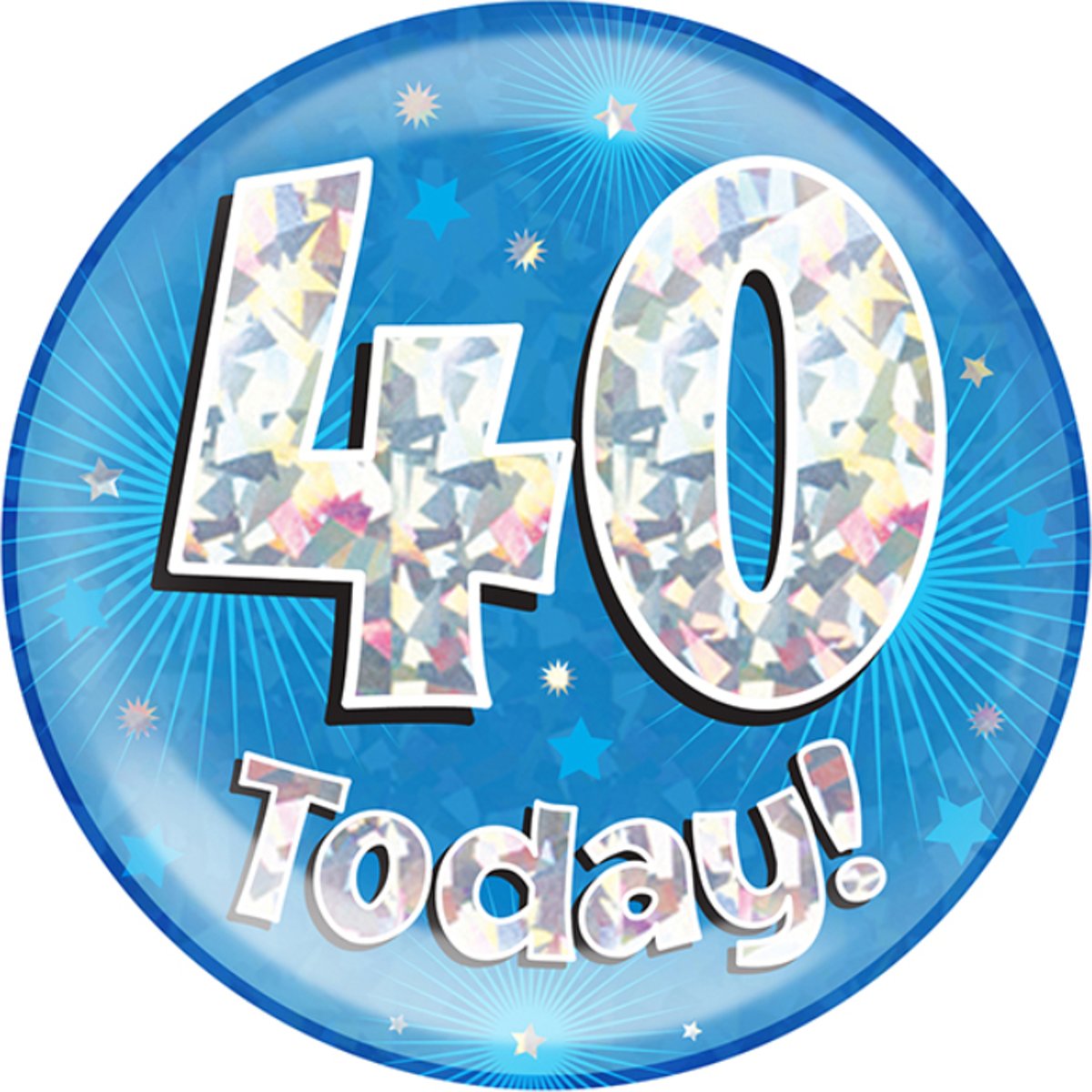 Mega Button “40 today Blauw”