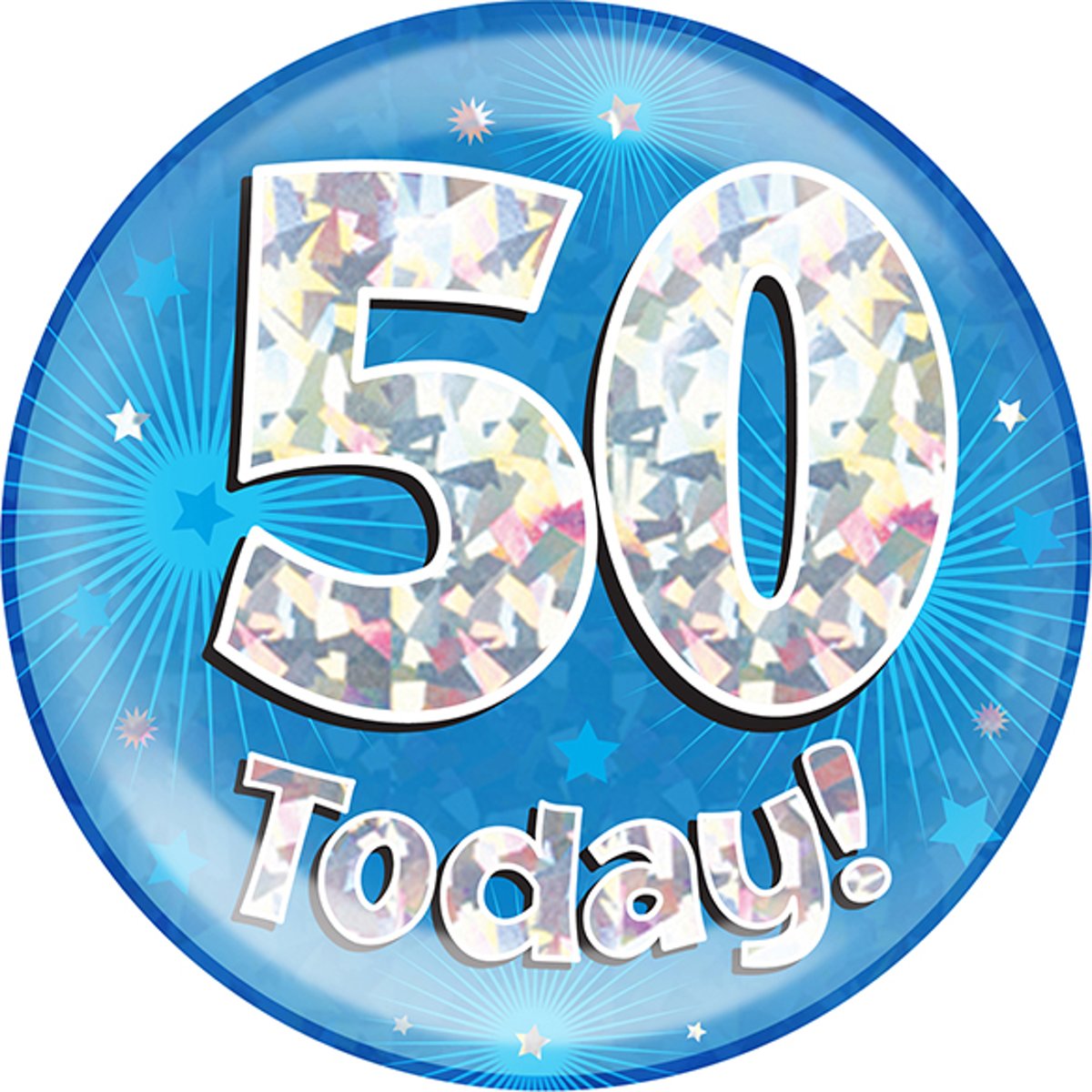 Mega Button “50 today Blauw”