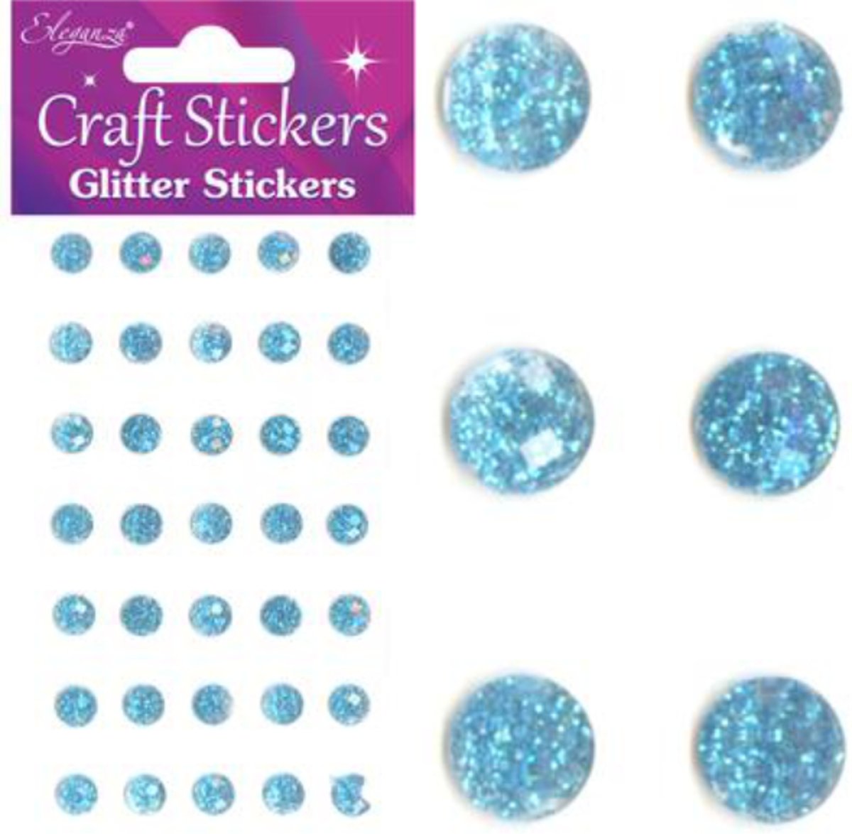 Stickers Glitter Diamantjes Blauw (per vel)