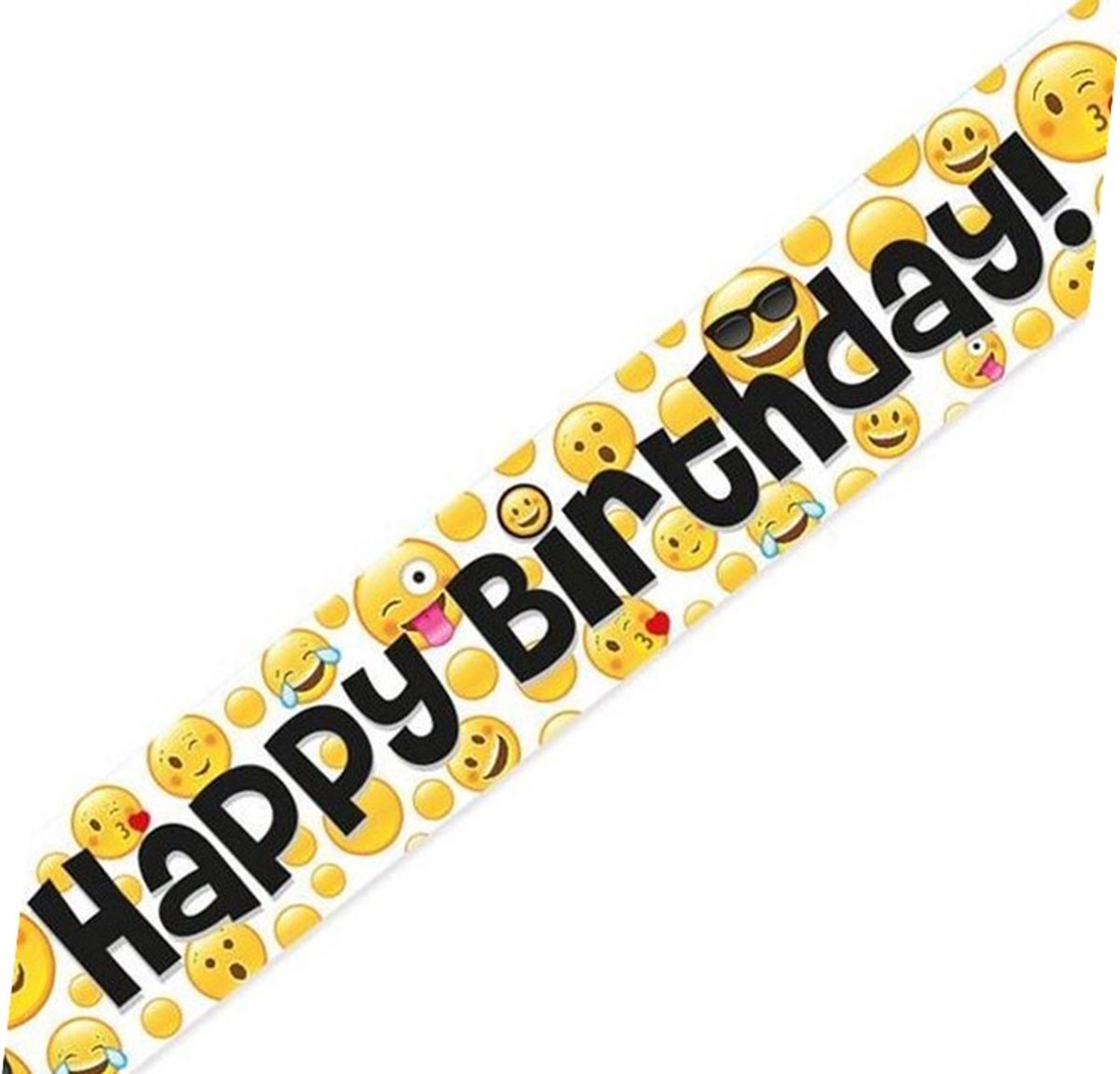 Banner Emoticons Happy Birthday slinger folie 2,7 meter.