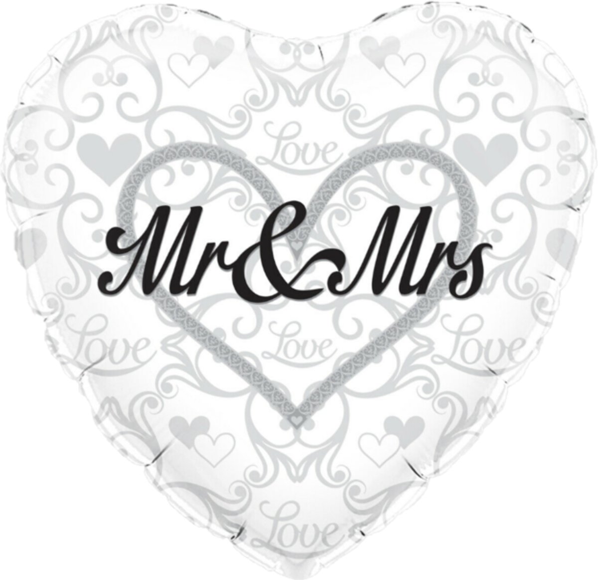 PartyXplosion - Oaktree - Folieballon - Huwelijk - Mr&Mrs - Zonder vulling - 45cm