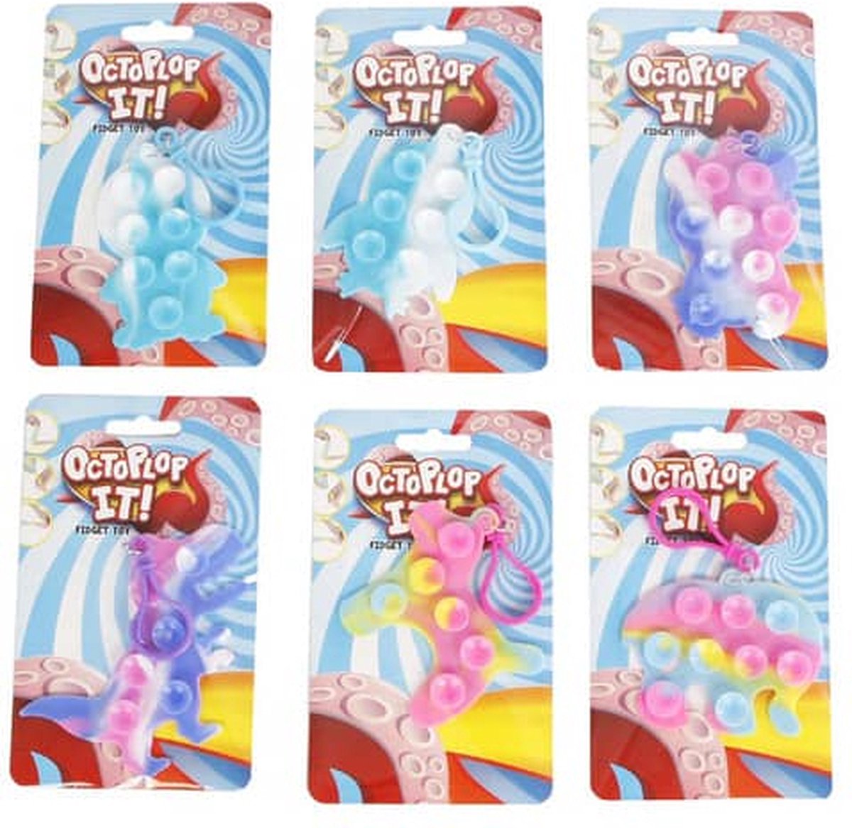 Octoplop It! Fidget Toy - Sleutelhanger - Verschillend uitgeleverd