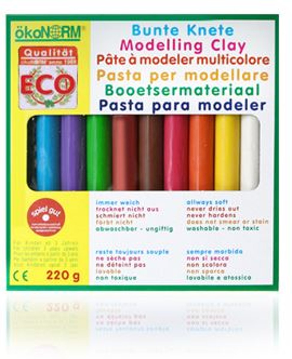 Boetseerklei kleuren staafjes 10st. plasticvrij