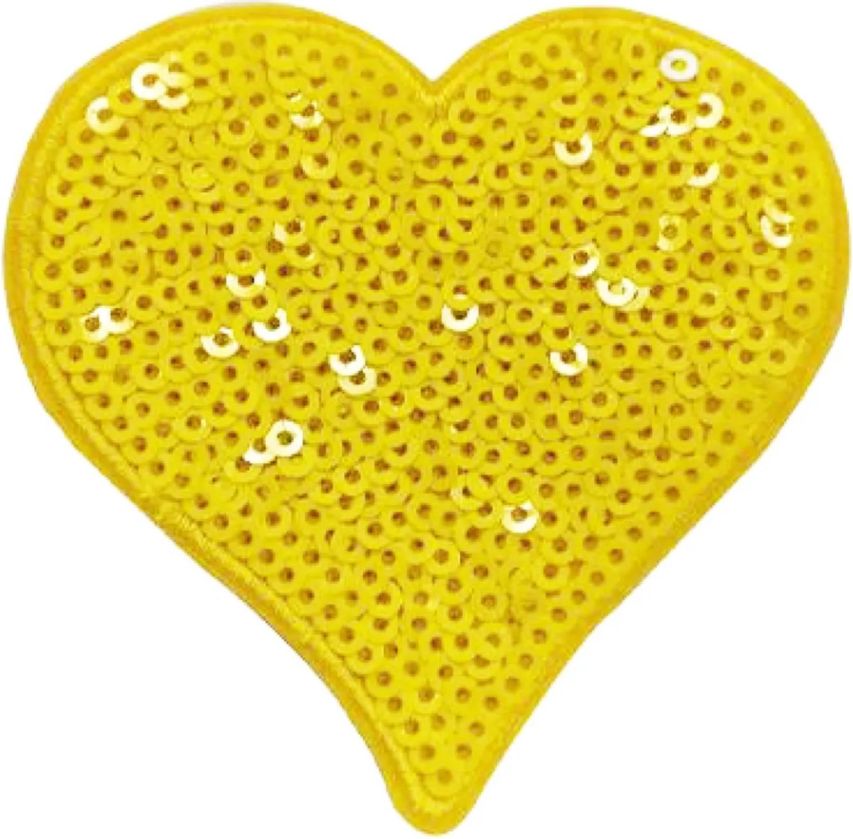 Oeteldonk embleem - Hartje met pailletten geel