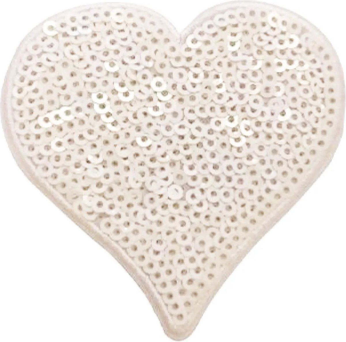 Oeteldonk embleem - Hartje met pailletten wit