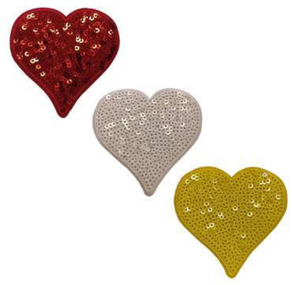 Oeteldonk embleem – Hartje met pailletten – set van 3