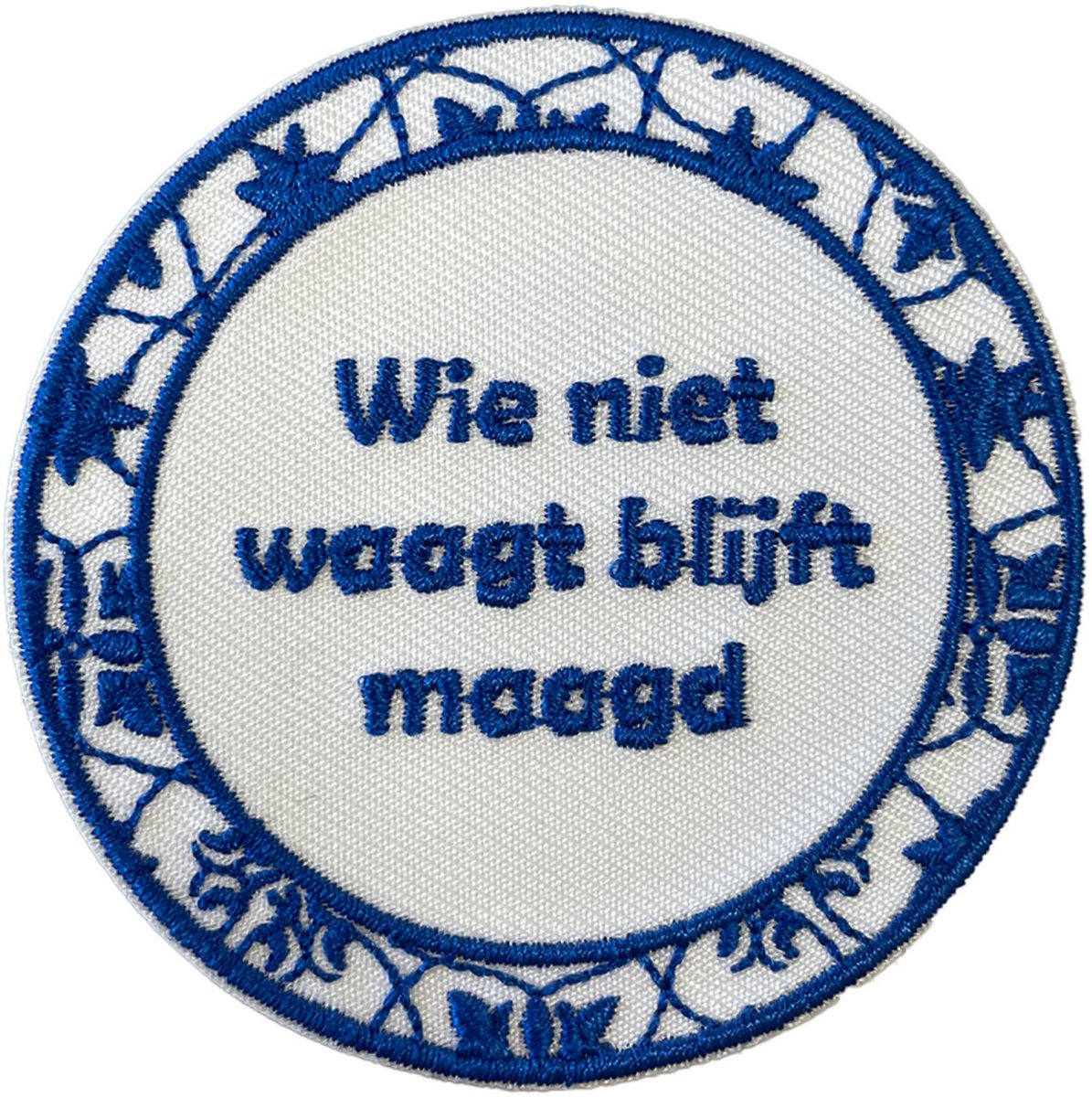 Oeteldonk embleem – Tegeltje – Wie niet waagt
