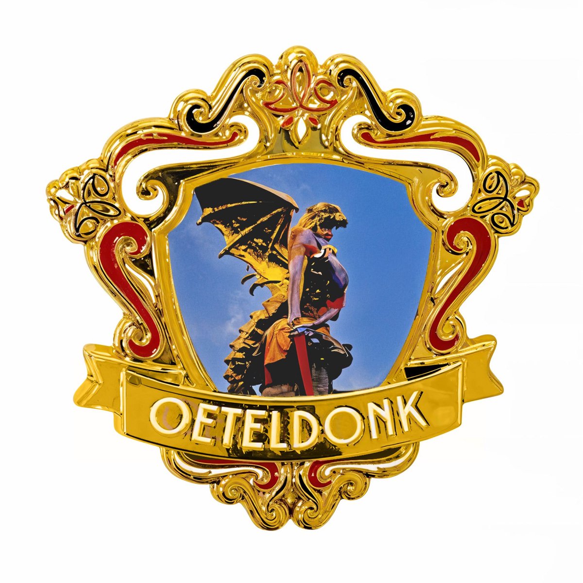 Oeteldonk pin - Spiegellijst draak met sjaal