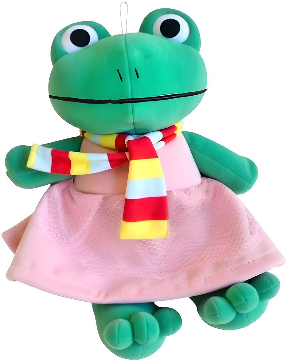 Oeteldonk speld - Pluche kikker met roze jurk