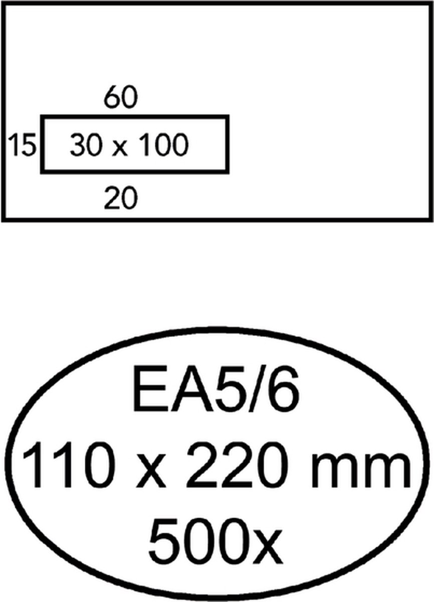 Envelop office 110x220-dl zk vl 80gr