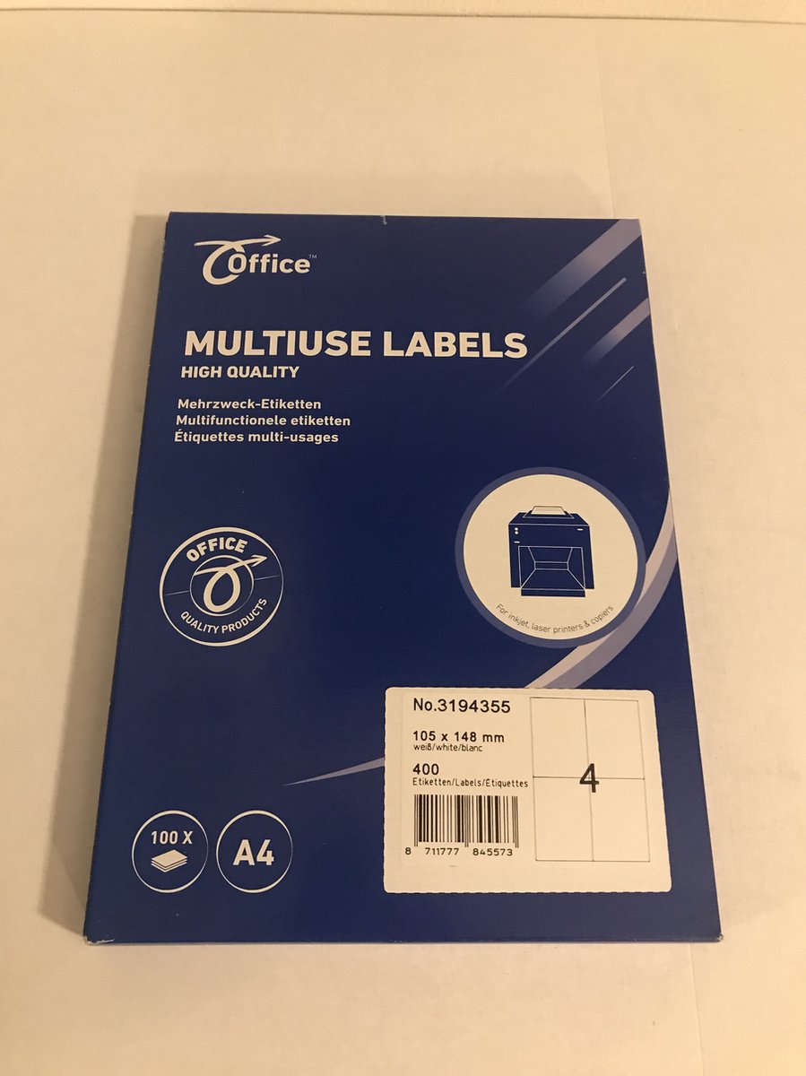Etiket office a4 105x148 4x