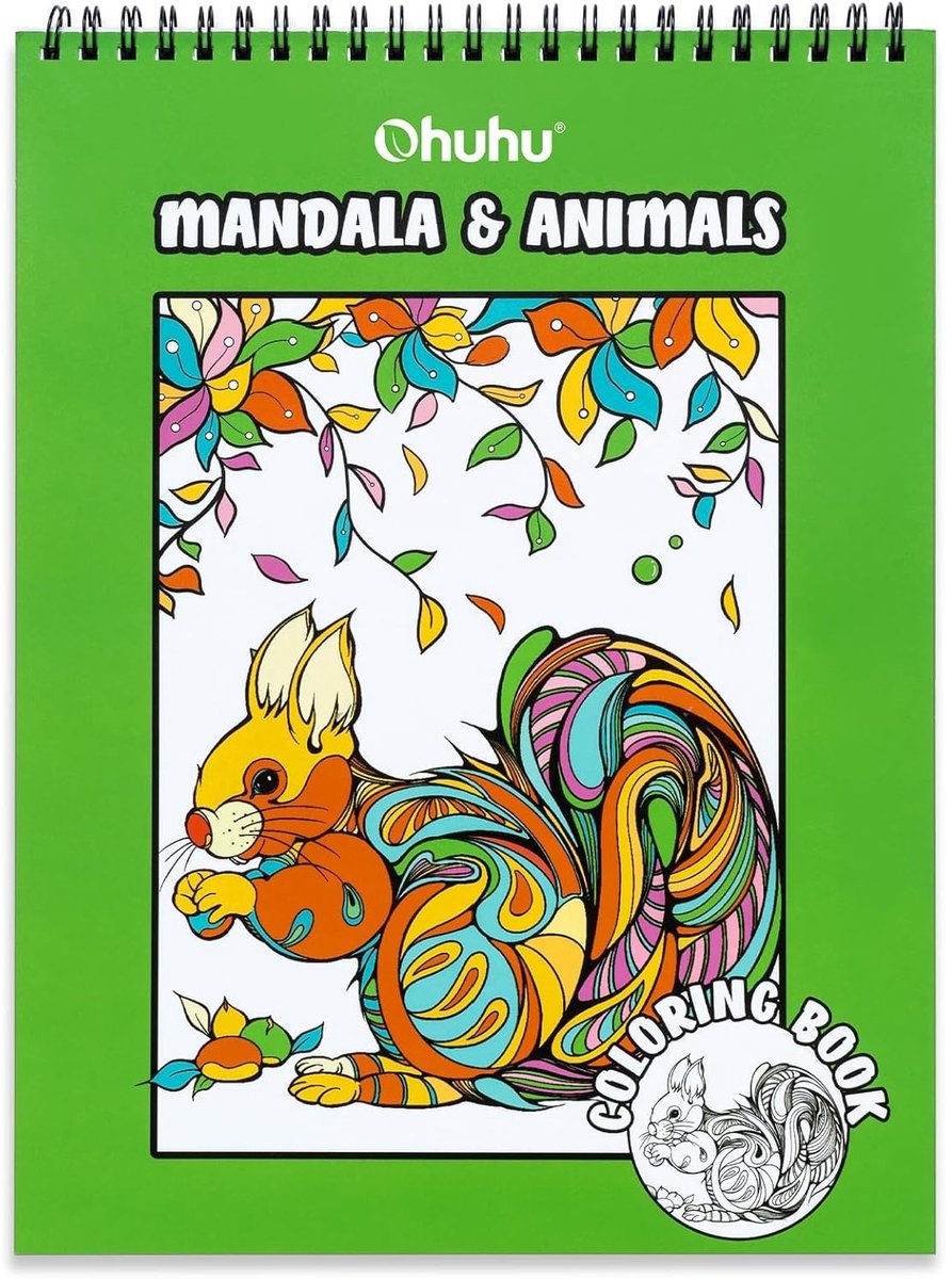 Ohuhu Double-Sided Bleedproof Coloring Book - Kleurboek Mandala & Animals