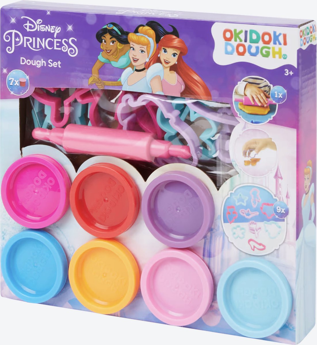 Disney Princess Klei Set - Inclusief Klei, Prinsessen Vormen & Accessoires - 2 Varianten - Disney Princess Dough Set - Klei Speelgoed Set - Creatief Speelgoed - Kleien & Knutselen - Inclusief Kleivormpjes - Speelgoed Deeg