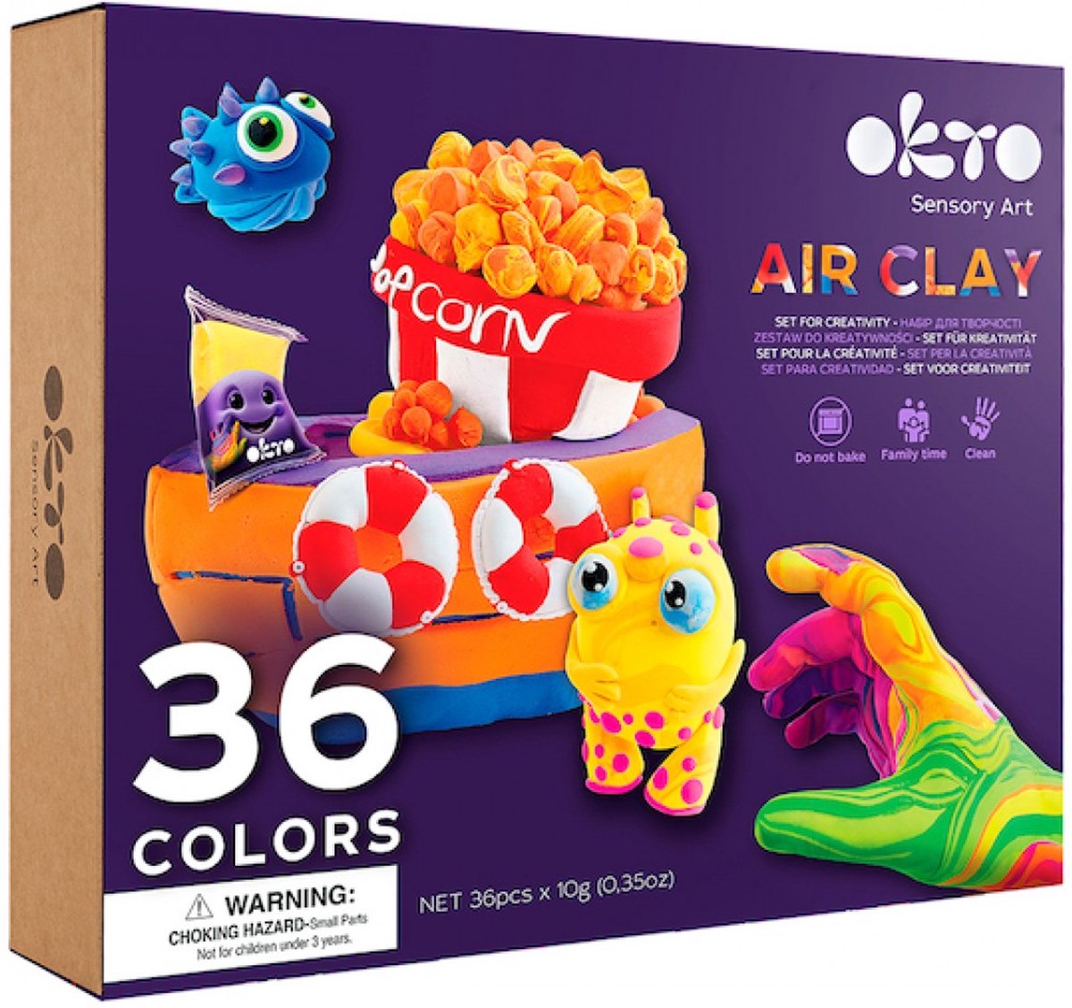 Okto Clay 3D DIY Kunstwerk, 36 colors Set With Air Clay, 70149