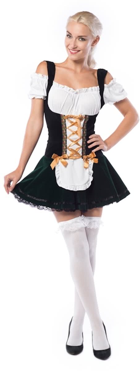 Tiroler Jurkje – Dirndl Isa - Oktoberfest kleding voor dames – Dirndl jurkje maat L – Verkleedkleding voor dames kleur geel met groen