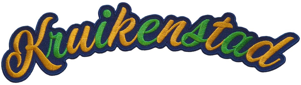 Kruikenstad Groen-Oranje Rugembleem- Strijk embleem - Carnavalskleding - Carnaval accessoires