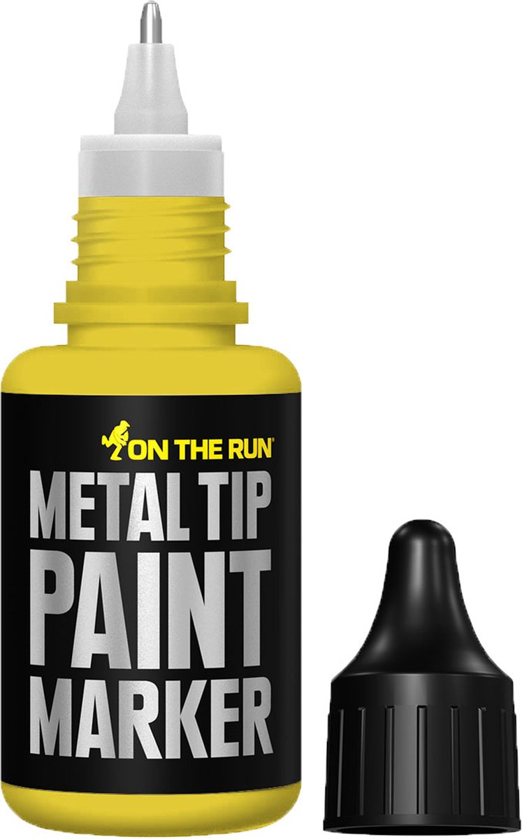 On the Run - Metal Tip Paint Marker - verfstift - 2-3mm punt - 20ml - Geel