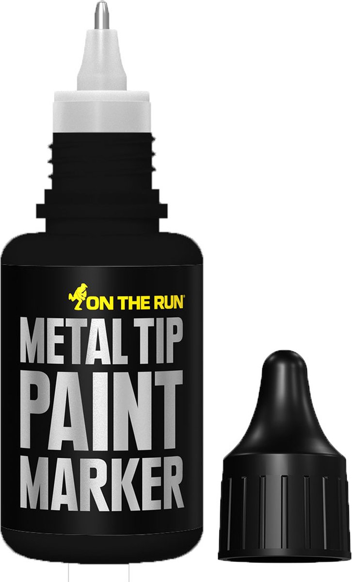 On the Run - Metal Tip Paint Marker - verfstift - 2-3mm punt - 20ml - Zwart