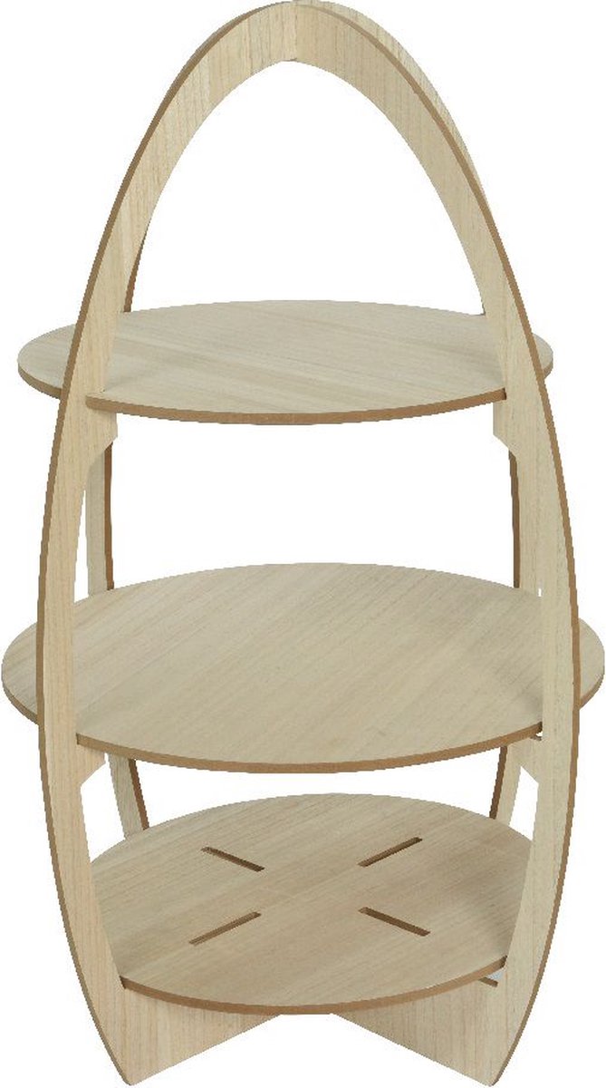 Oneiro’s Luxe Etagere mdf rond ei naturel H92 D60 cm – decoratie – pasen – paasdecoratie – paashaas – eieren – has – kip – gekleurde eieren – paastak – lente – feestdecoratie