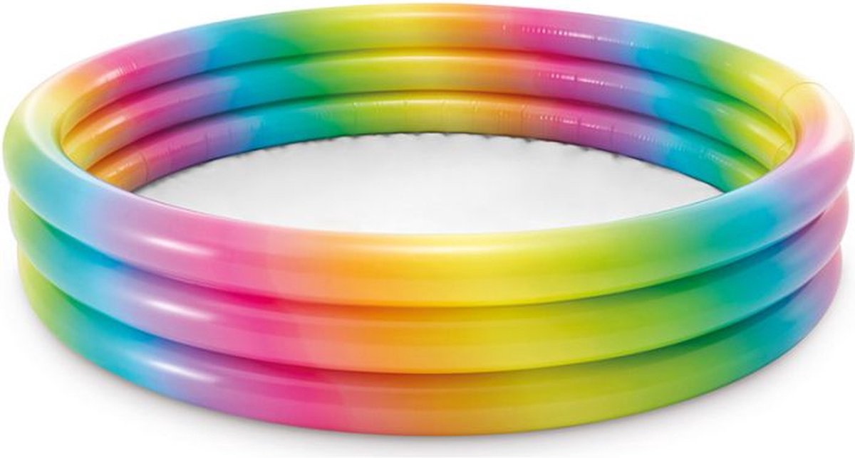 Oneiro’s Luxe Zwembad Regenboog - Ø147 - zomer – tuin – spelen - speelgoud – buitenspeelgoed – zwembad – zwemmen – zomer – intex – tuinaccessoires – koelen – opblaasbaar