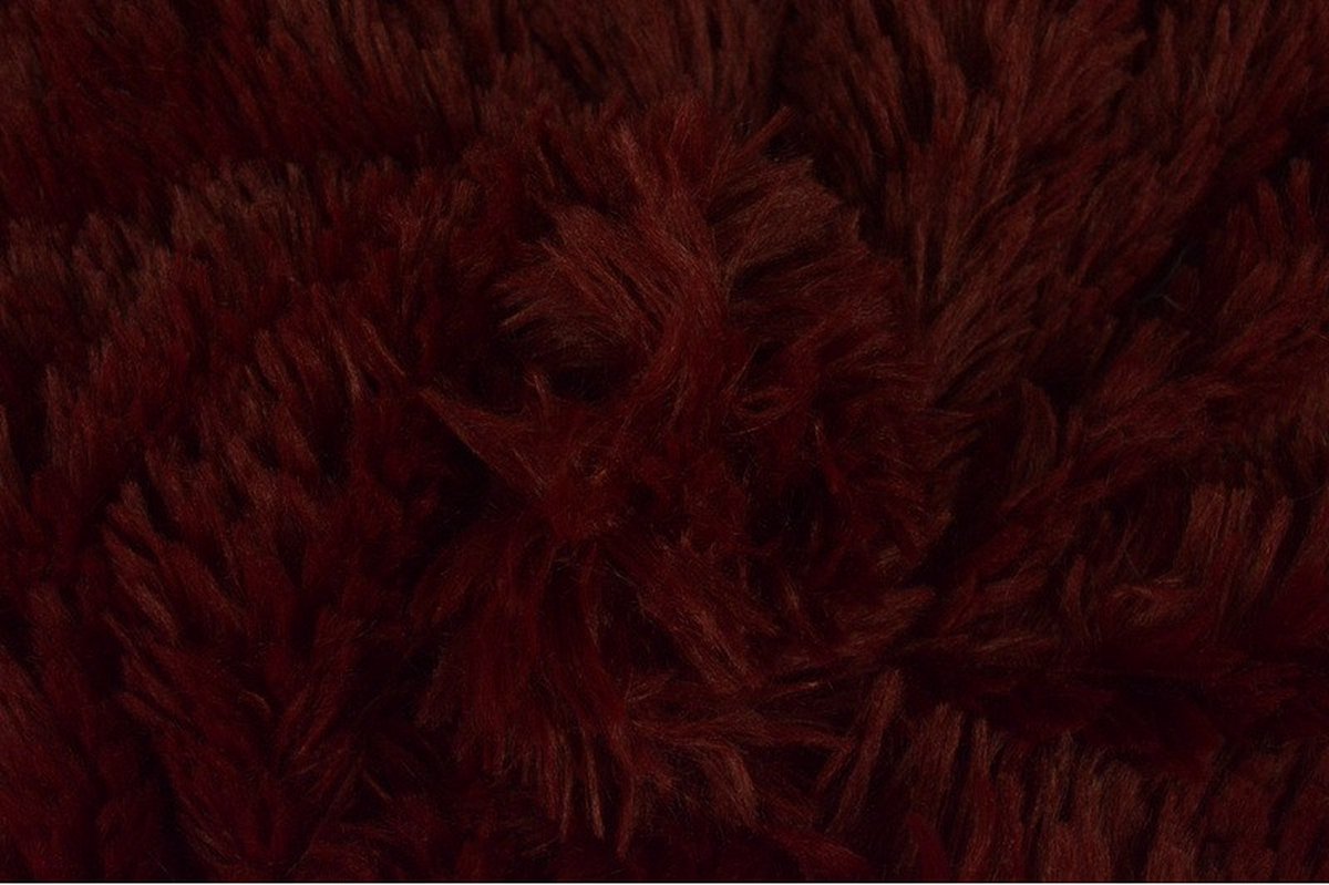 10 meter langharig bont - Bordeaux rood - Pluche stoffen - 150cm breed