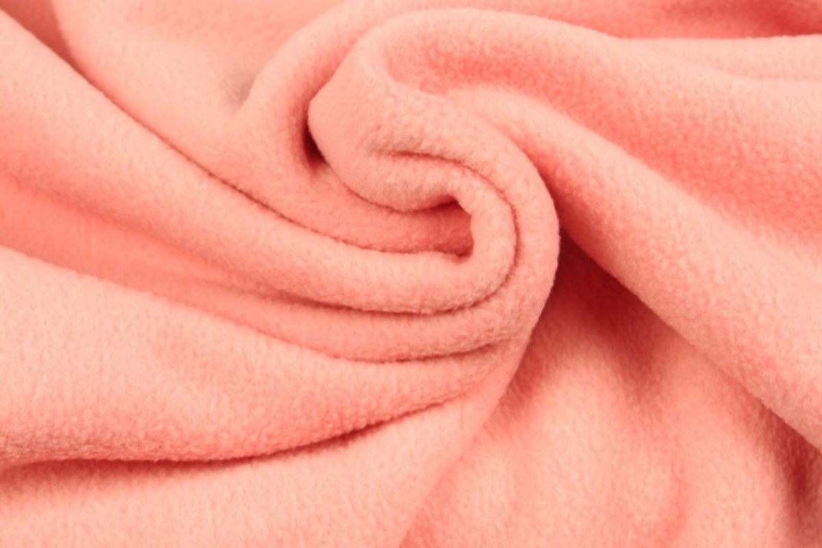 Fleece stof - Zalmroze - 1 meter - Per meter - Anti pilling fleece