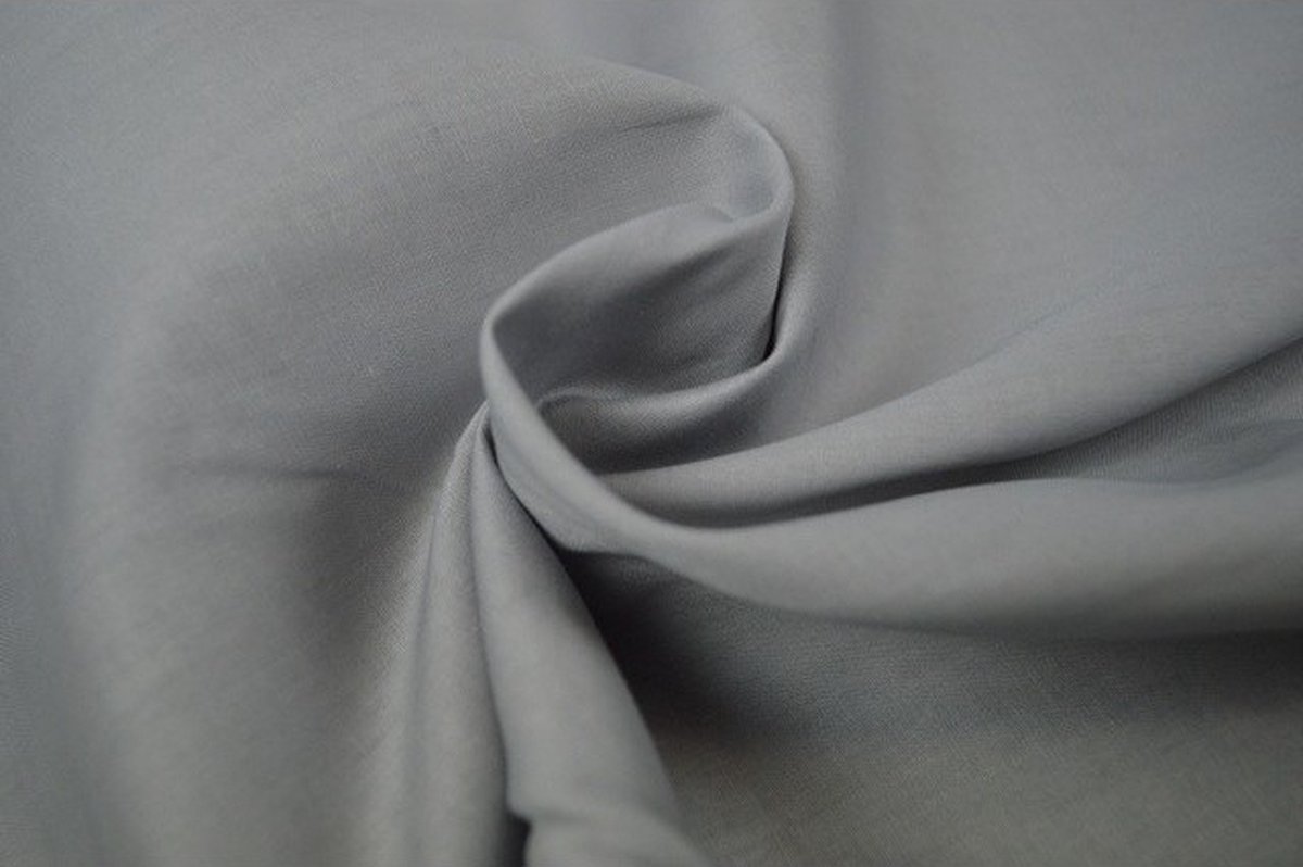 Katoen stof - Per meter - 1 meter - Poplin katoen uni - Zilvergrijs
