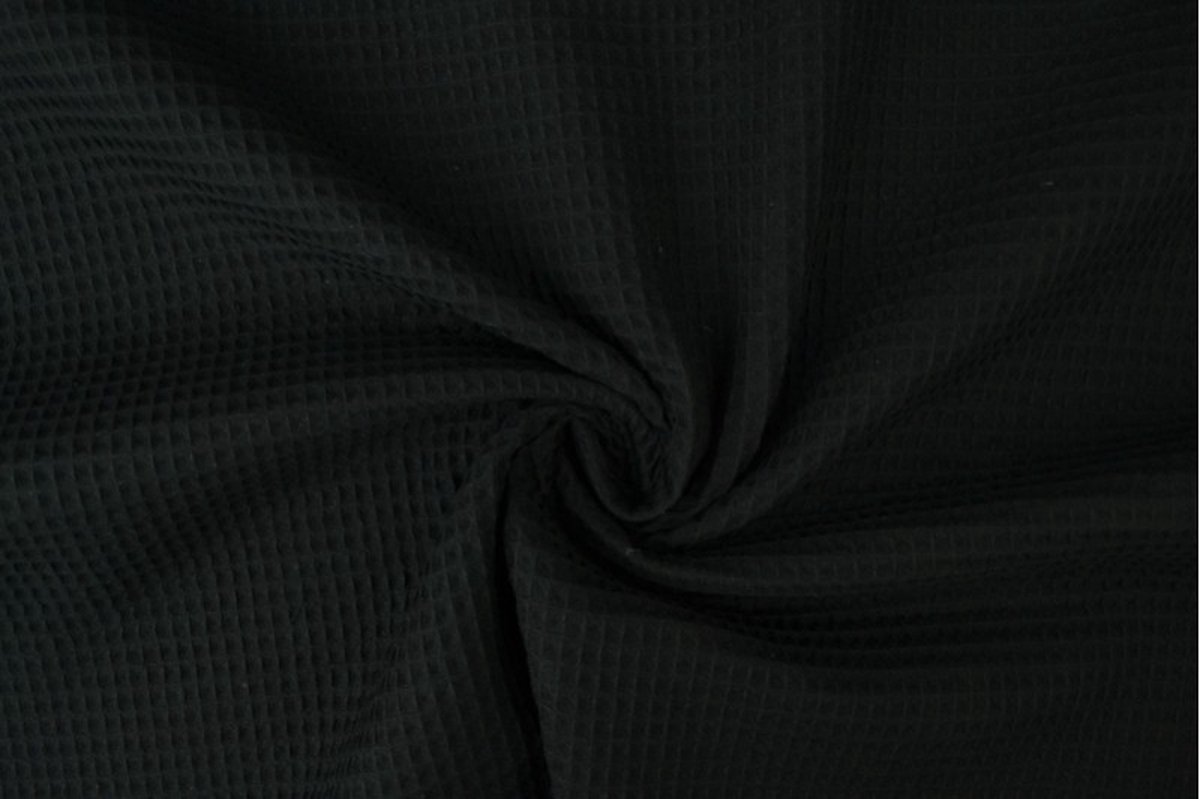 Wafelstof - 1 meter - Per meter - Zwart - 150cm breed