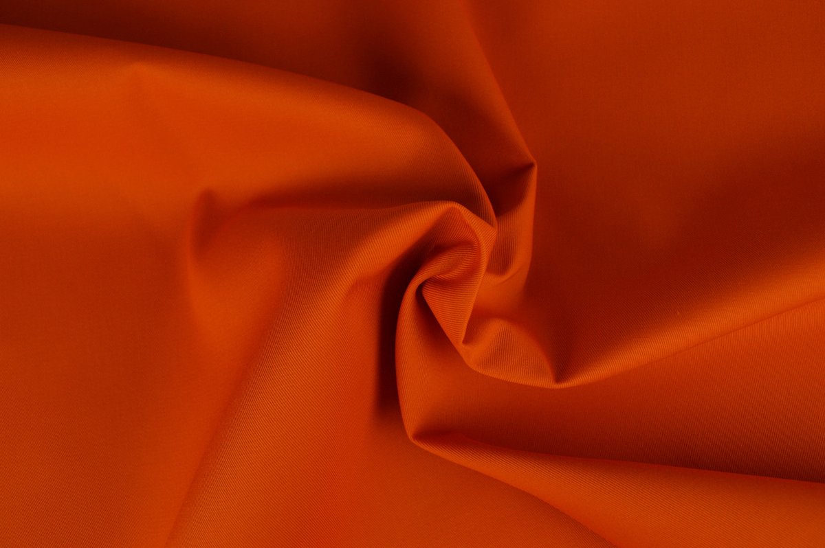 10 meter twill katoen - Oranje - 65% katoen - 35% polyester