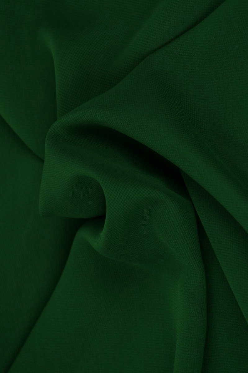 15 meter chiffon stof - Donkergroen - 100% polyester