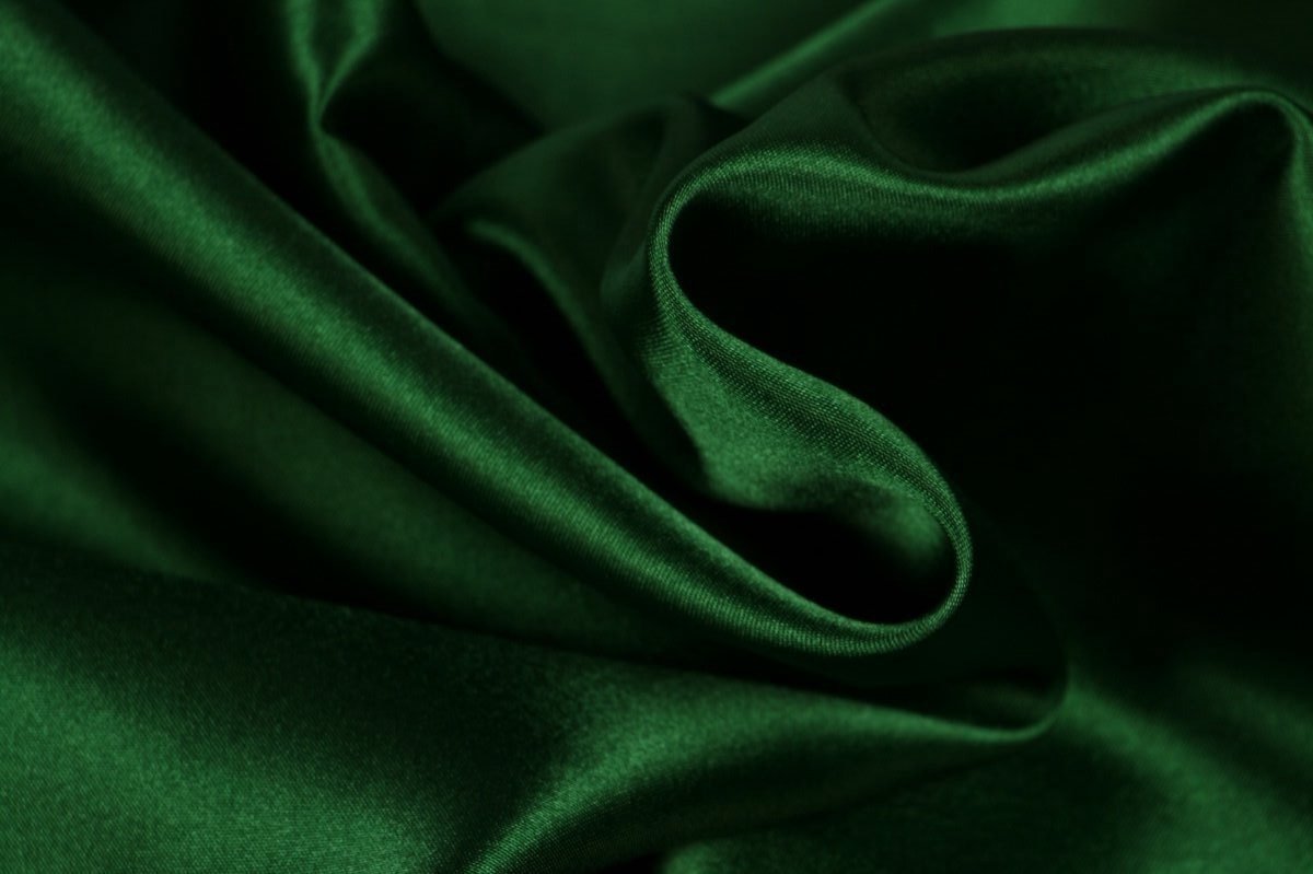 15 meter satijn stof - Donkergroen - 100% polyester