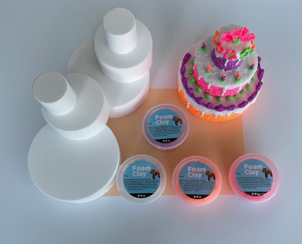 Knutselpakket foam clay taart