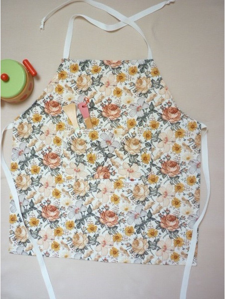 Oogappel Bohemian Flowers Kinderschort Schort Speelkeuken (3-6 jaar)-Multicolour