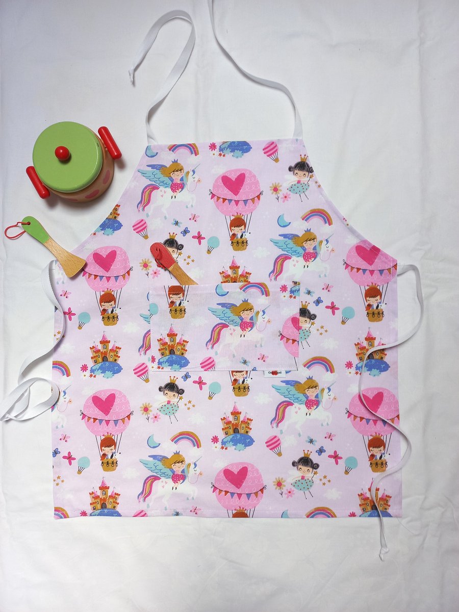 Oogappel Eenhoorn Prinses Kinderschort Schort Speelkeuken (3-6jaar)-Multicolour