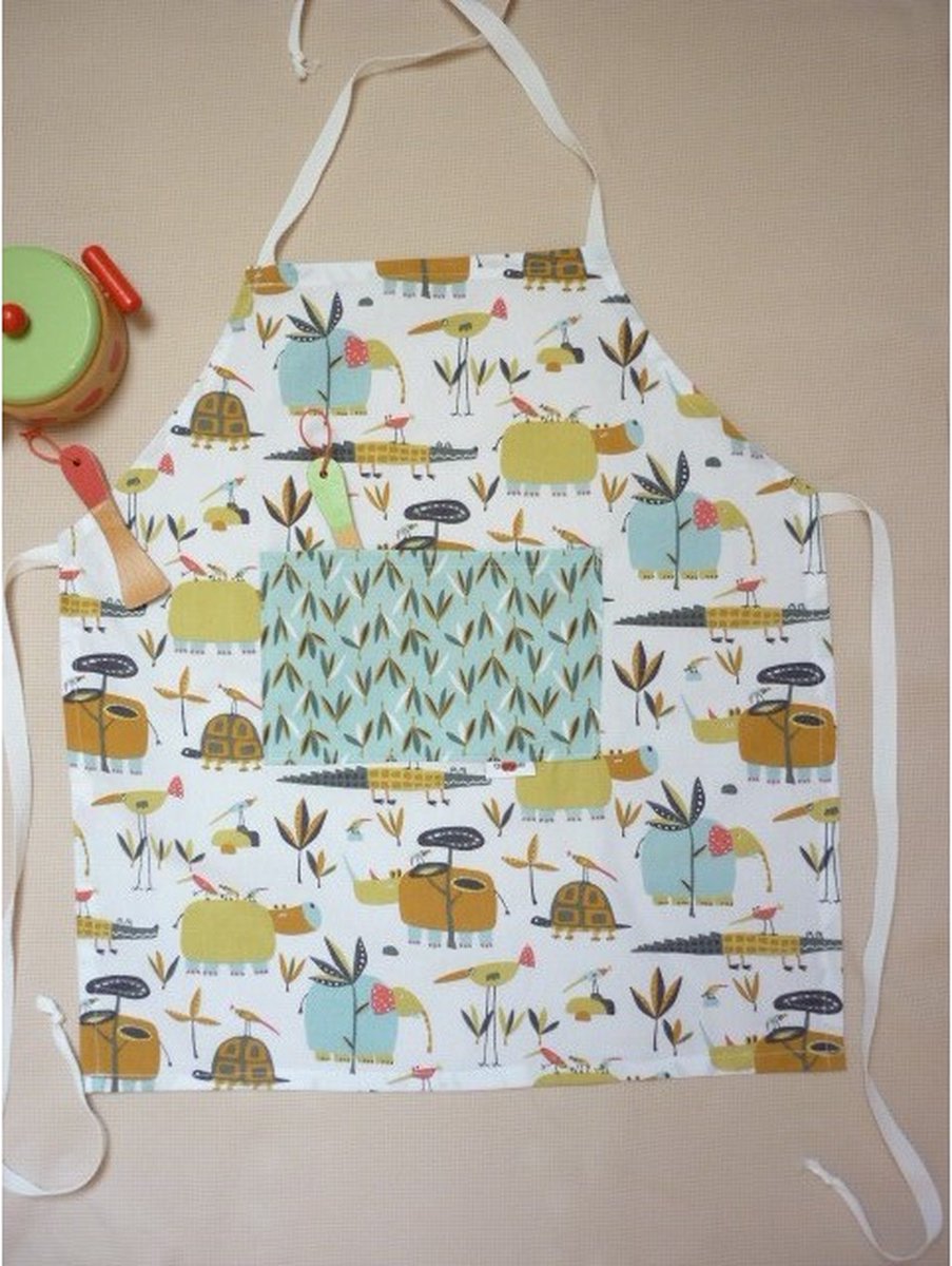 Oogappel Savanne Kinderschort Schort Speelkeuken (3-6 jaar)-Multicolour