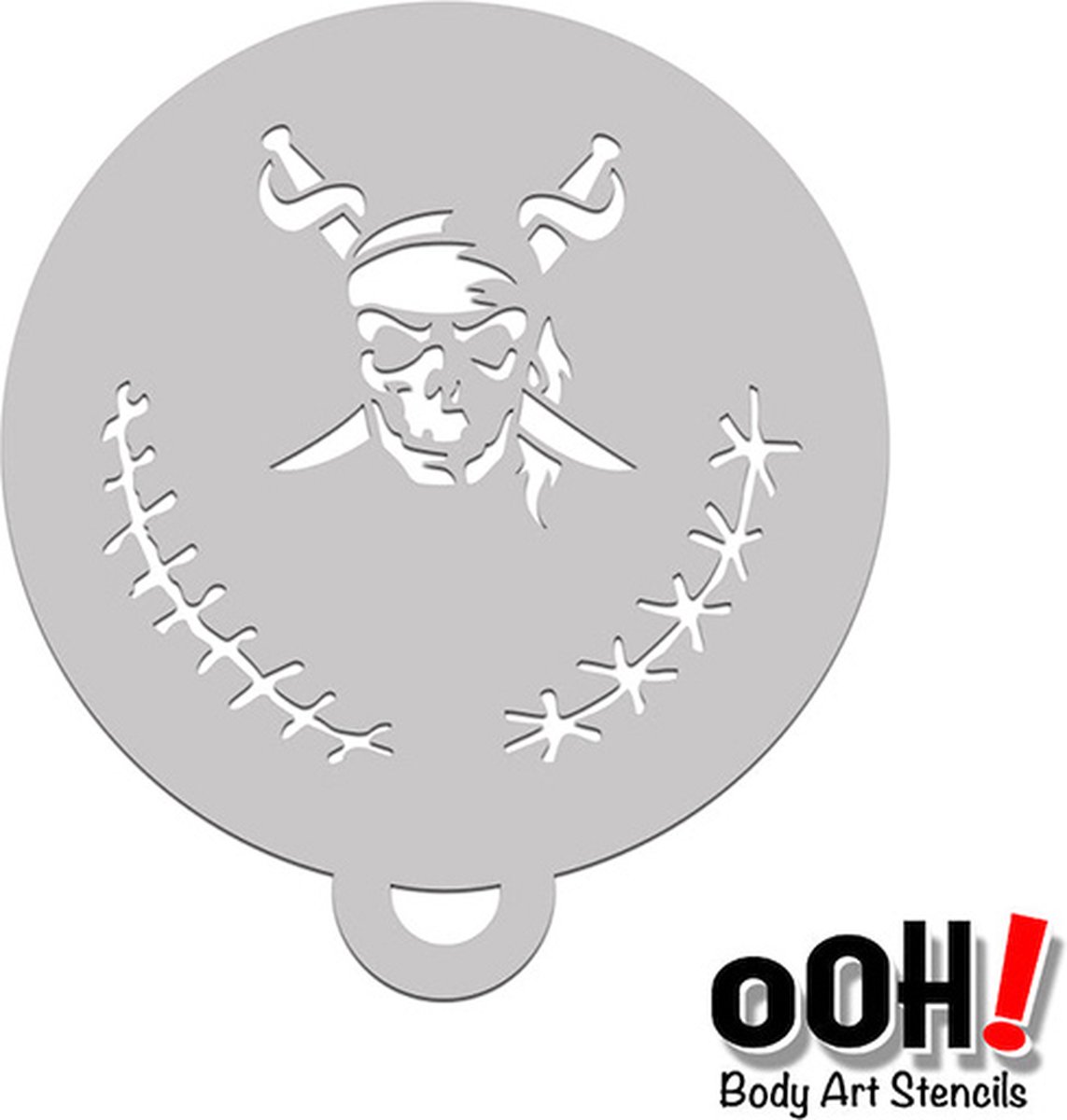 oOh Body Art Pirate Skull Flip Stencil C28