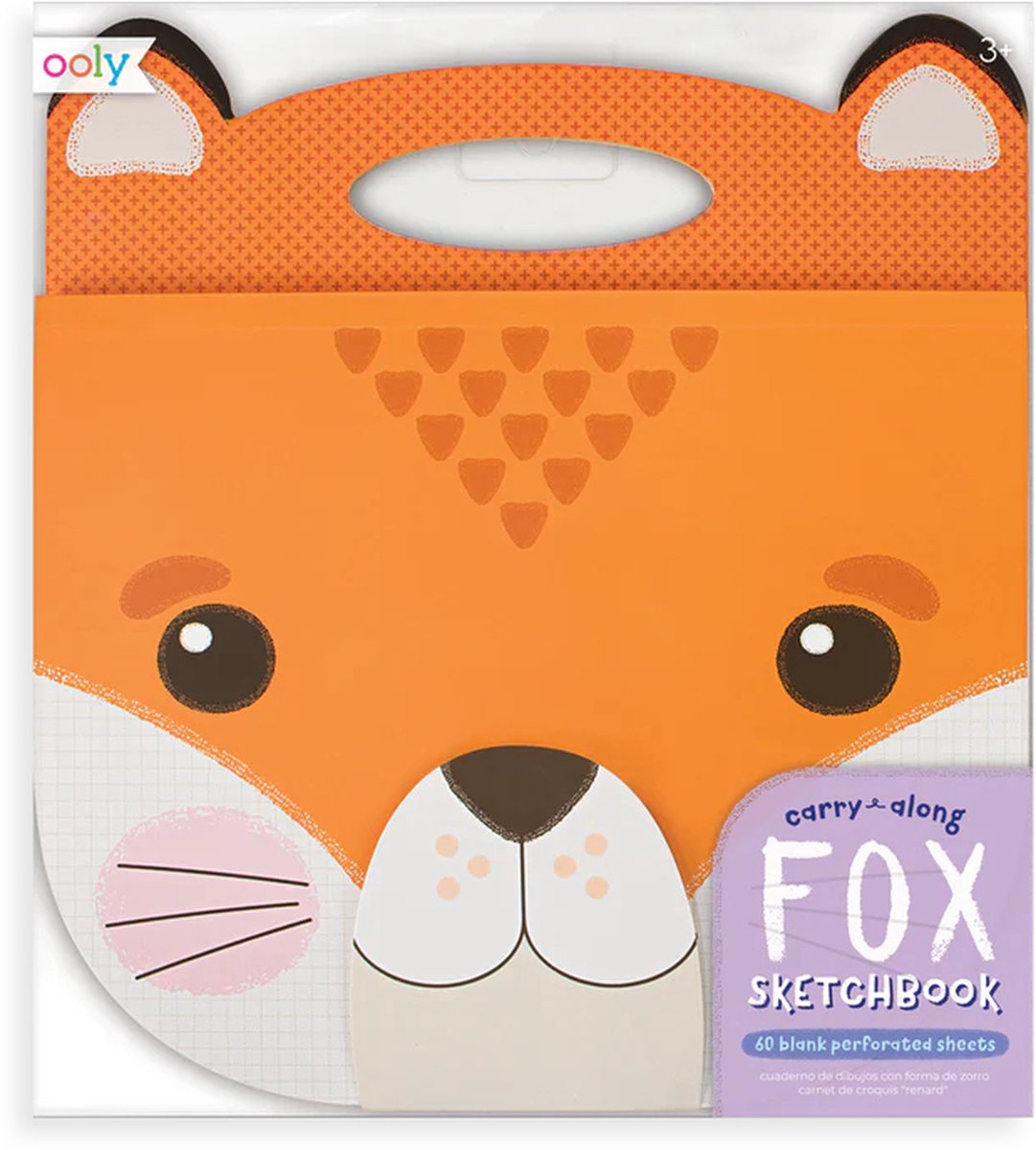 Ooly - Carry Along Sketchbook - Vos - 60 Blanco Geperforeerde vellen - Met Klittenband Sluiting - Het Perfecte Formaat Voor Reizende Kunstenaars - Geschikt Voor Kinderen Vanaf 3 Jaar
